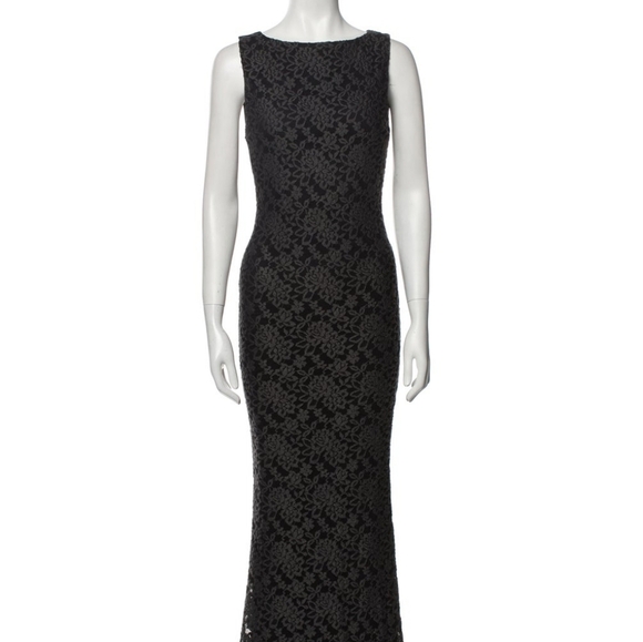 Alice + Olivia Navy Lace Maxi Dress - Picture 2 of 15